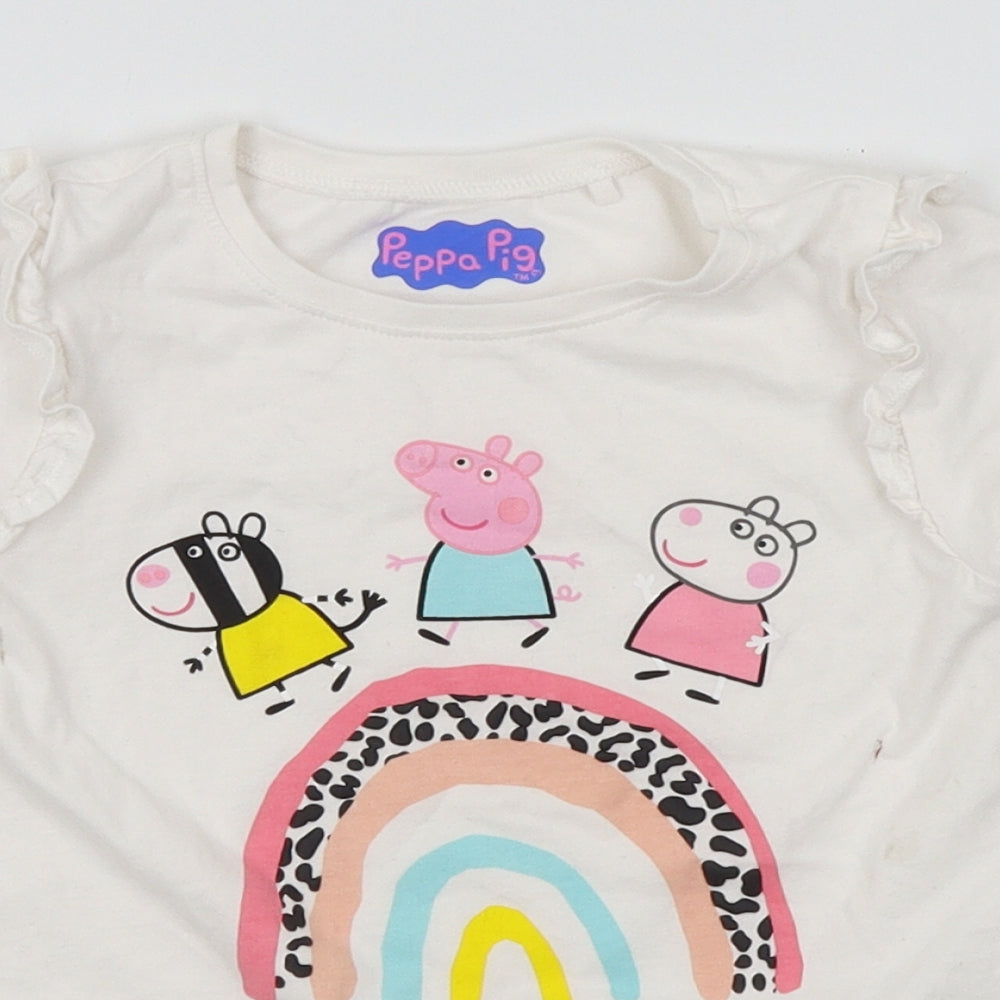 NEXT Girls White   Basic T-Shirt Size 2-3 Years  - peppa pig