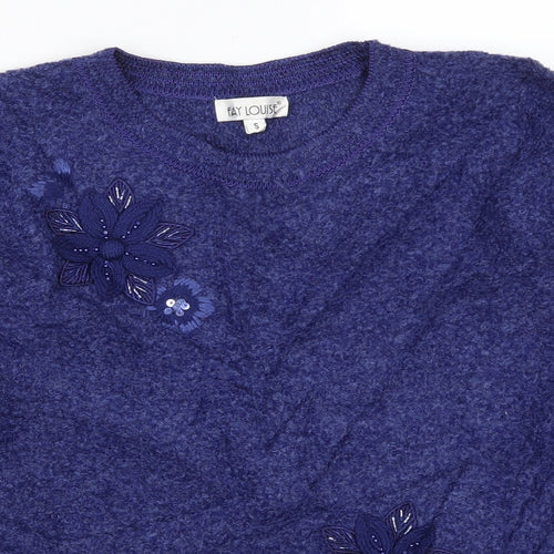 Fay Louse Womens Blue   Pullover Jumper Size 10  - Flowers