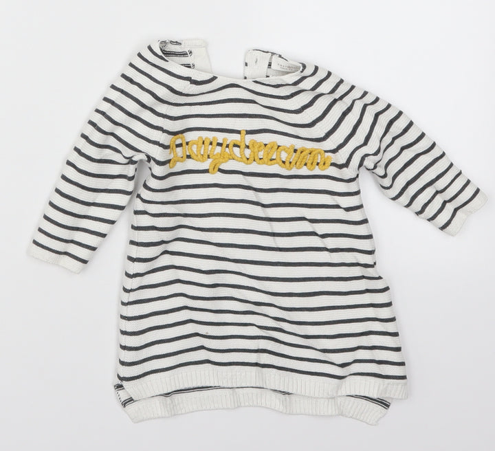 NEXT Baby White Striped Pullover Jumper Size 0-3 Months - Daydreaming