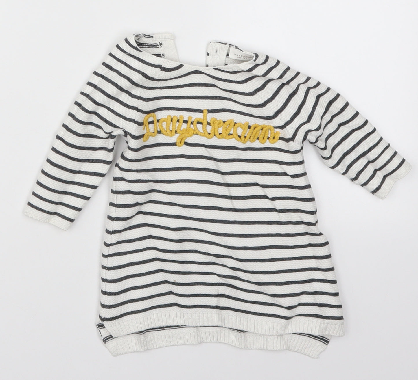 NEXT Baby White Striped  Pullover Jumper Size 0-3 Months  - Daydreaming