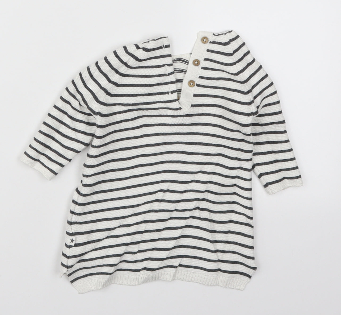 NEXT Baby White Striped  Pullover Jumper Size 0-3 Months  - Daydreaming