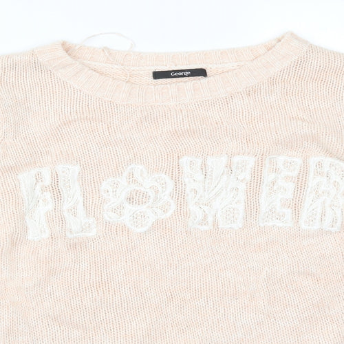 George Womens Pink  Knit Pullover Jumper Size 14  - Flower