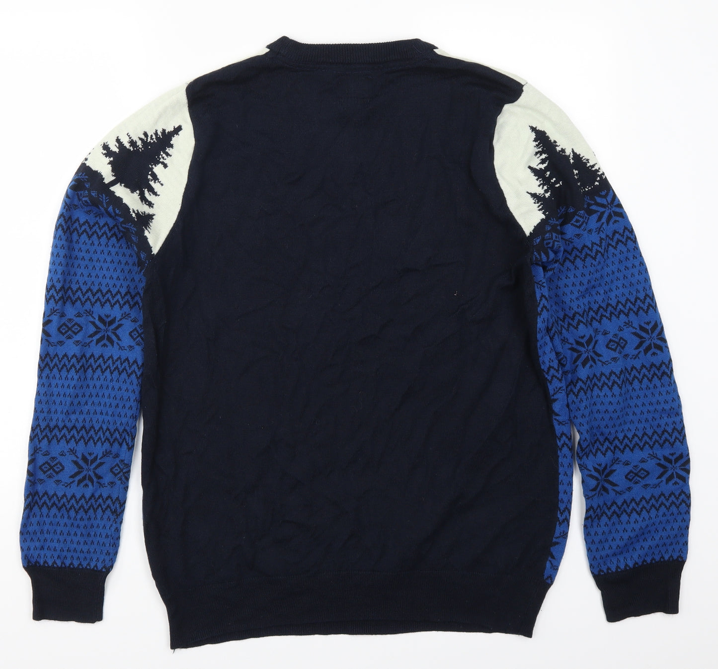 Burton Mens Blue Geometric  Pullover Jumper Size L