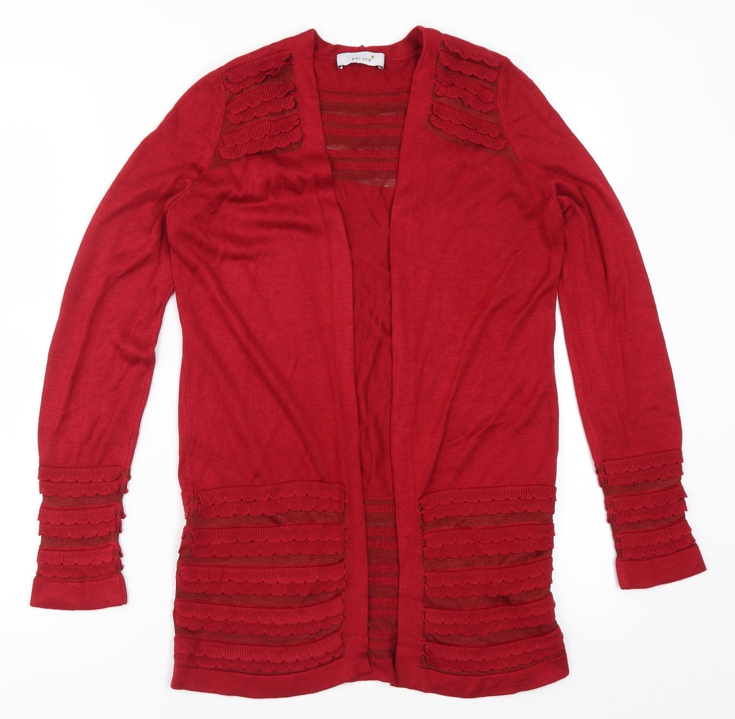 Marks and Spencer Womens Red   Cardigan Jumper Size 8