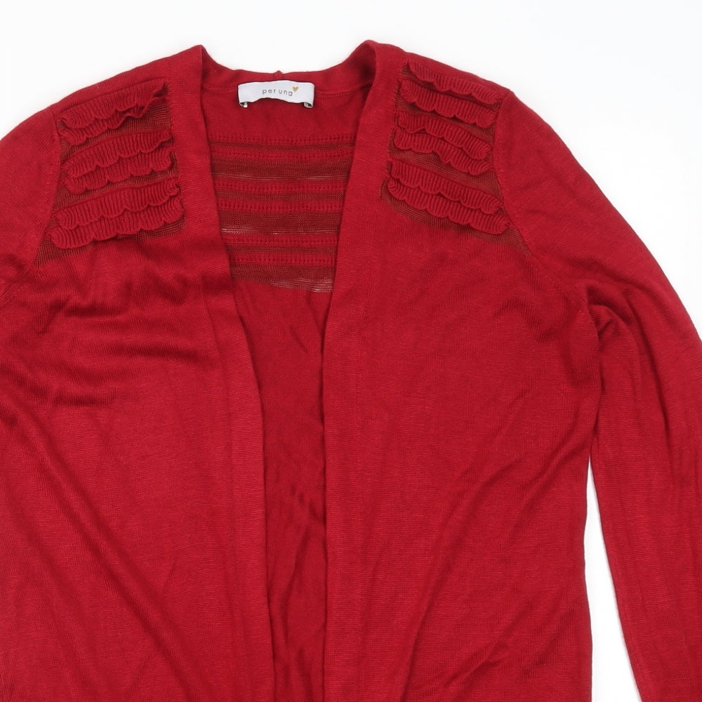 Marks and Spencer Womens Red   Cardigan Jumper Size 8