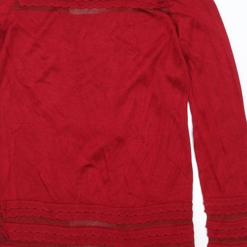 Marks and Spencer Womens Red   Cardigan Jumper Size 8