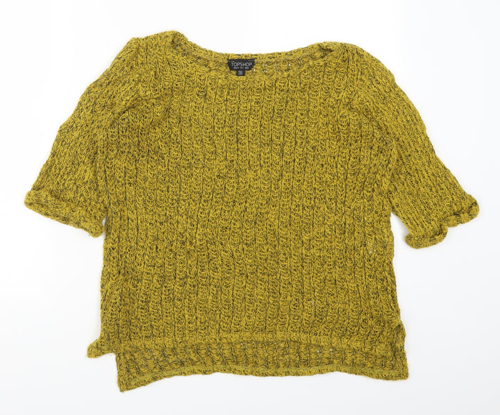 Topshop Womens Yellow Pullover Jumper Size 8
