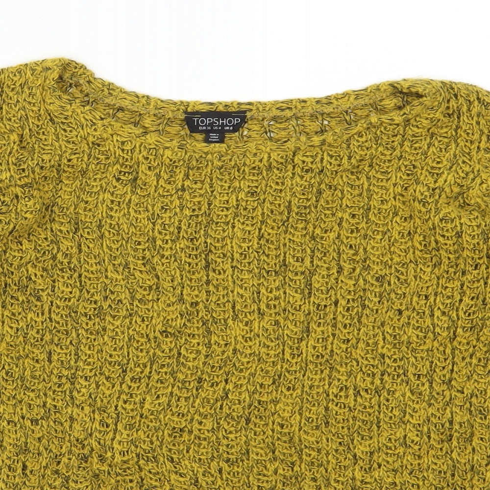 Topshop Womens Yellow   Pullover Jumper Size 8
