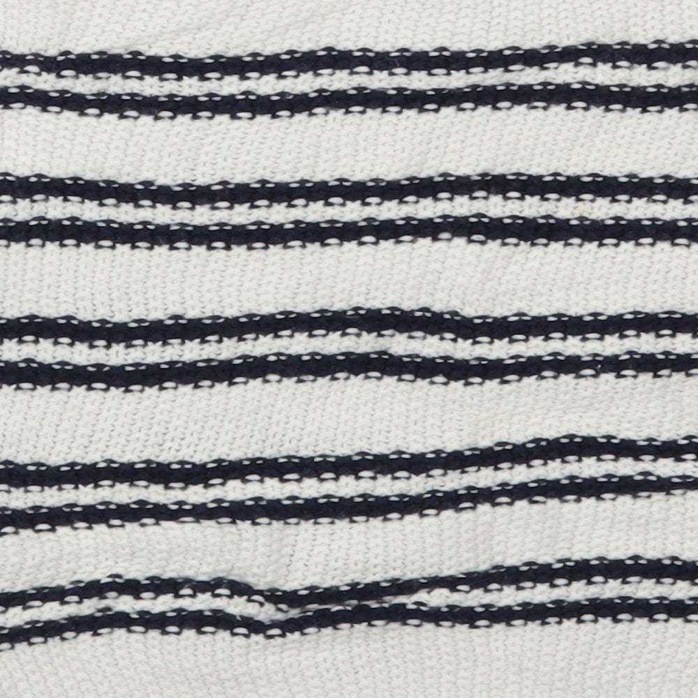 New Look Girls White Striped  Pullover Jumper Size 10-11 Years