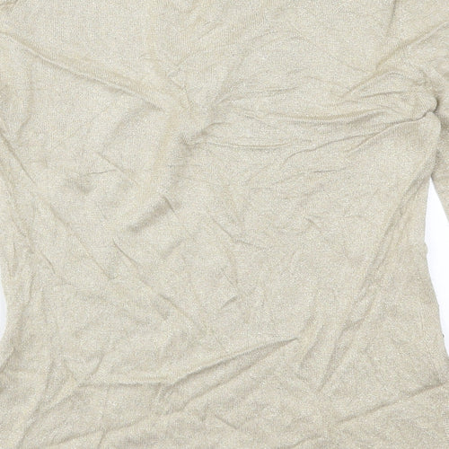 St Bernard Womens Gold  Rayon Pullover Jumper Size 10  - Keyhole Neck