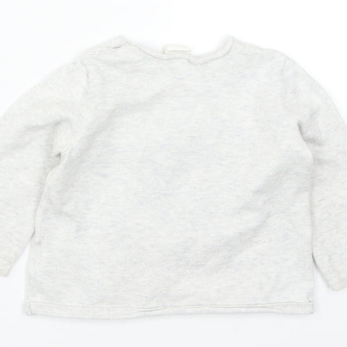 H&M Girls Grey   Pullover Jumper Size 6-9 Months  - Rabbit