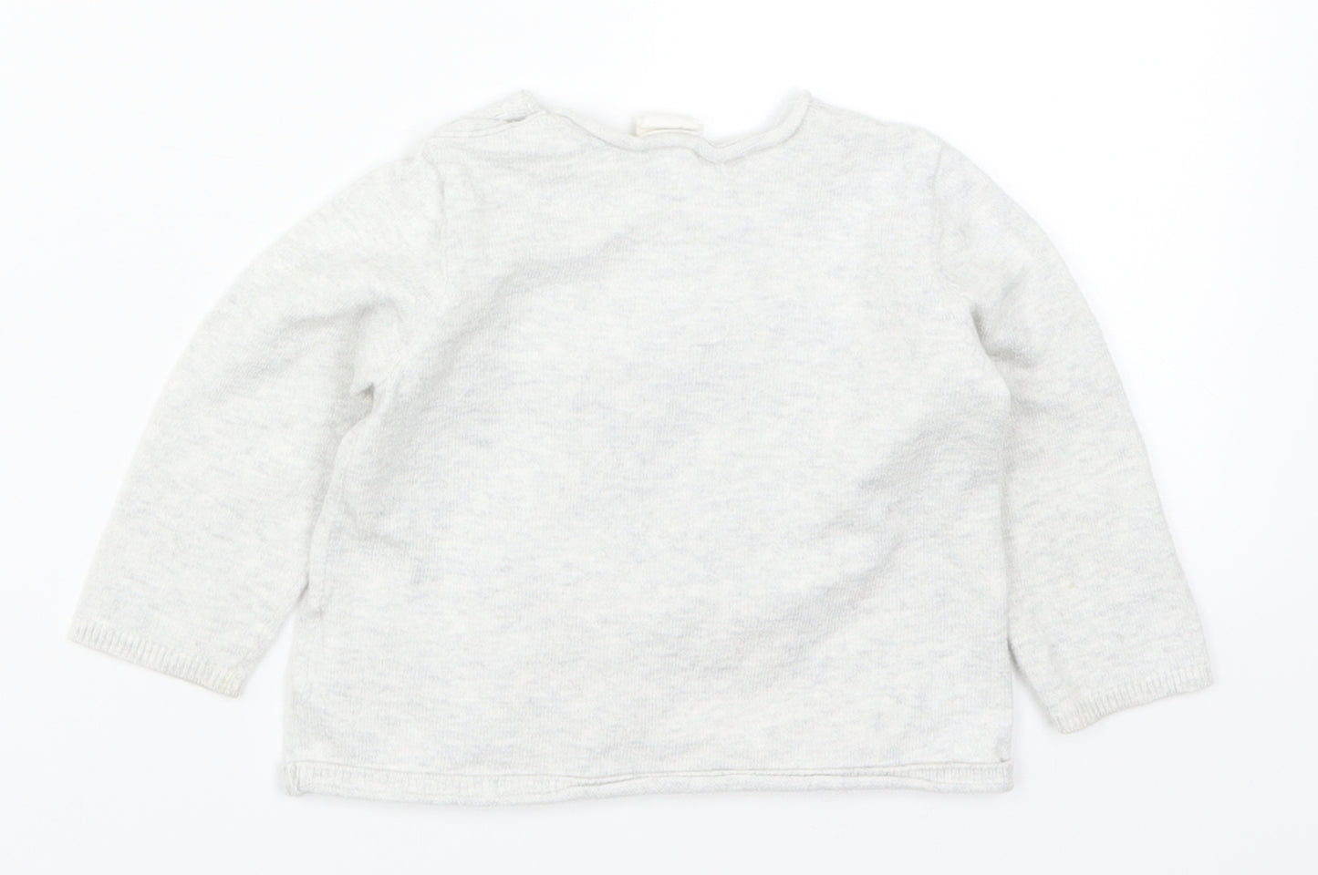 H&M Girls Grey   Pullover Jumper Size 6-9 Months  - Rabbit