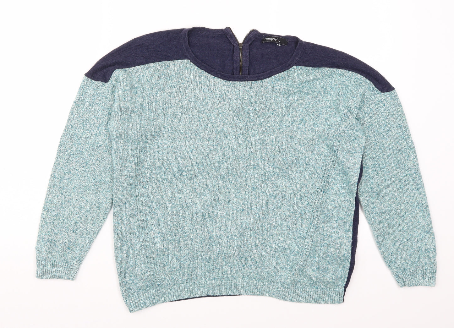 Marks and Spencer Womens Blue  Knit Pullover Jumper Size 14