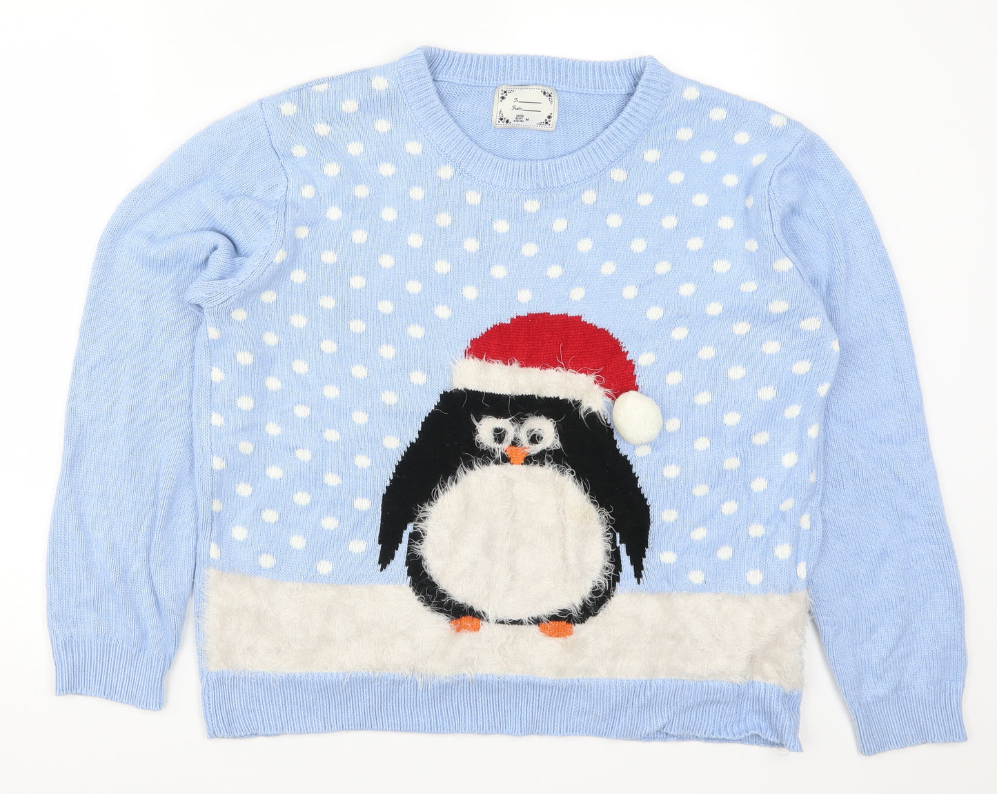 Atmosphere Mens Blue   Pullover Jumper Size M  - Christmas Penguin