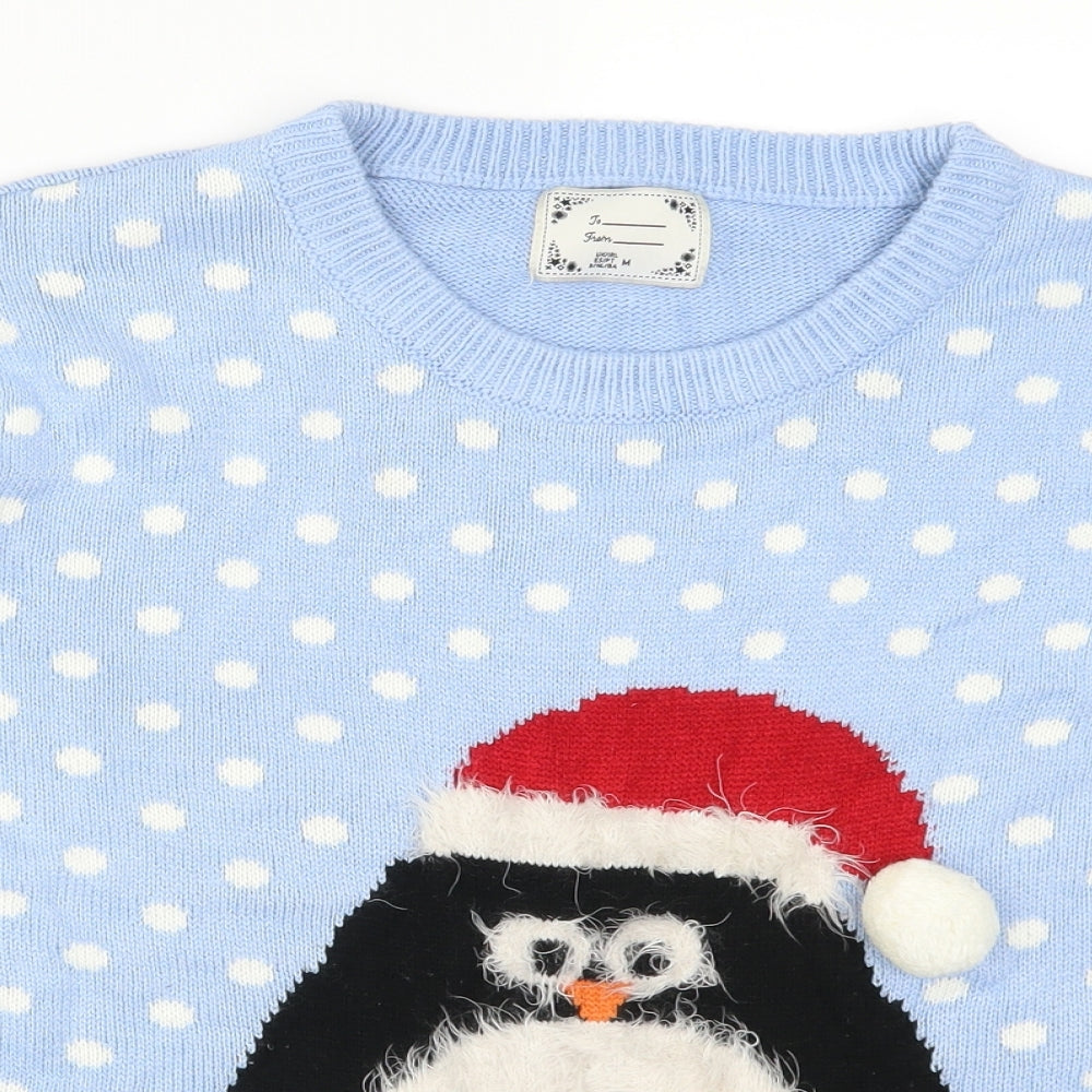 Atmosphere Mens Blue   Pullover Jumper Size M  - Christmas Penguin