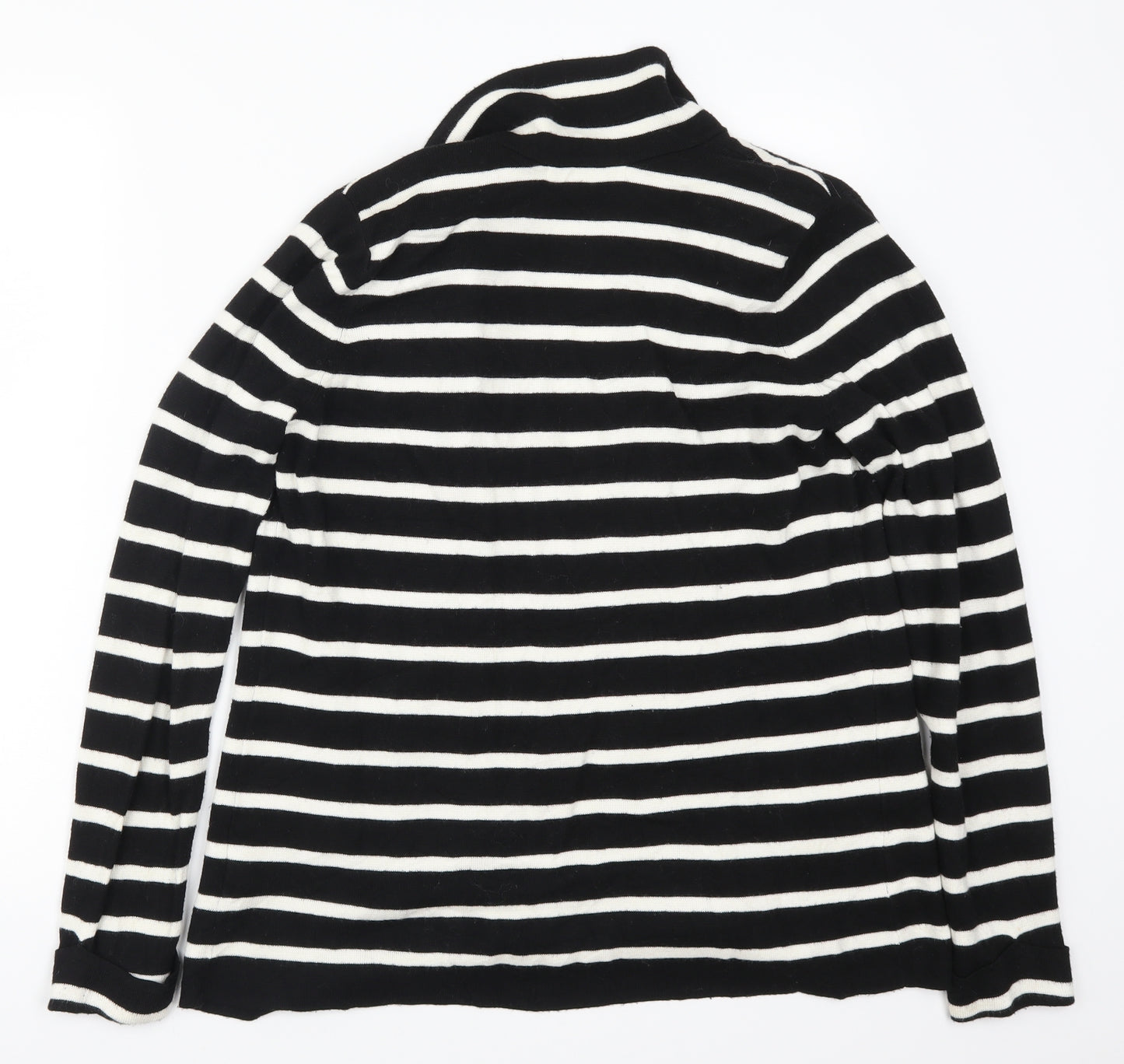 Marks and Spencer Womens Black Striped  Cardigan Jumper Size 16