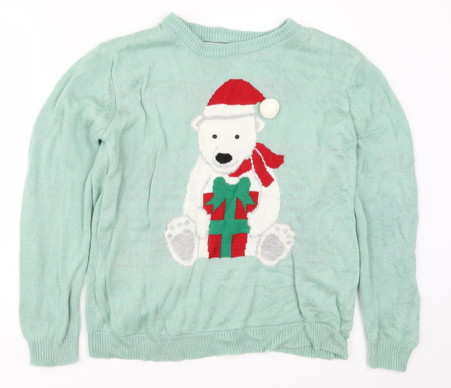 Atmosphere Womens Green   Pullover Jumper Size M  - Christmas Polar Bear