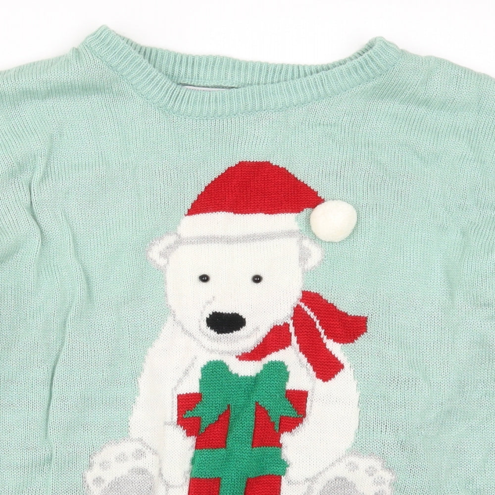 Atmosphere Womens Green   Pullover Jumper Size M  - Christmas Polar Bear