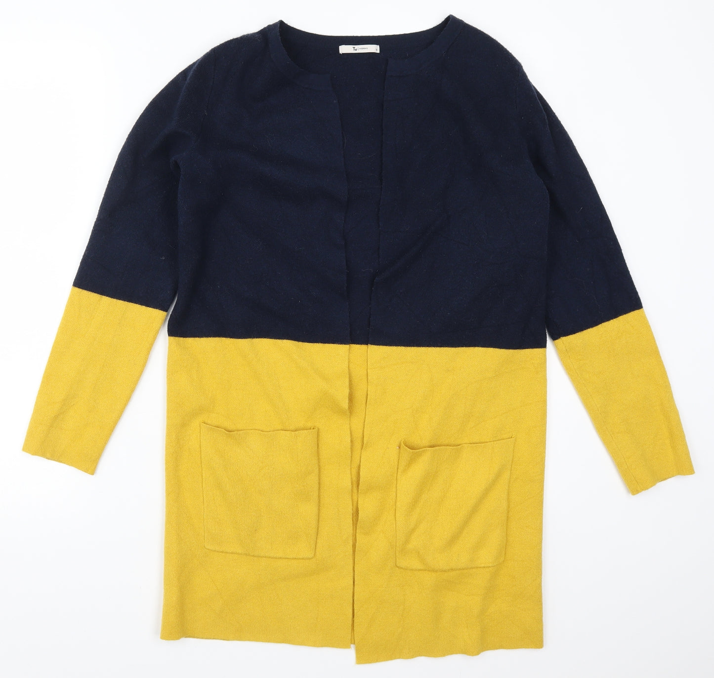 TU Womens Yellow   Cardigan Jumper Size 10  - Colour Block