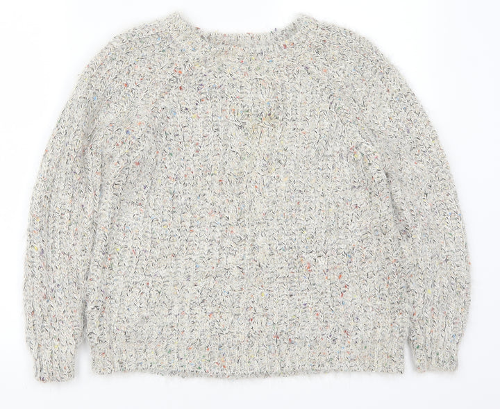 QED London Womens Grey Knit Pullover Jumper Size S