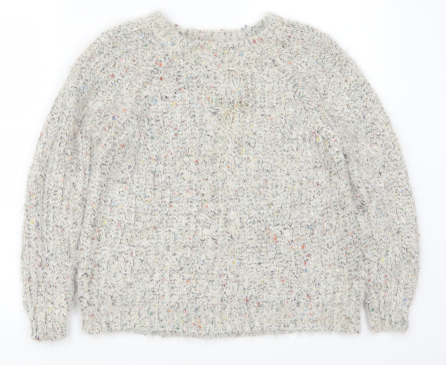 QED London Womens Grey  Knit Pullover Jumper Size S