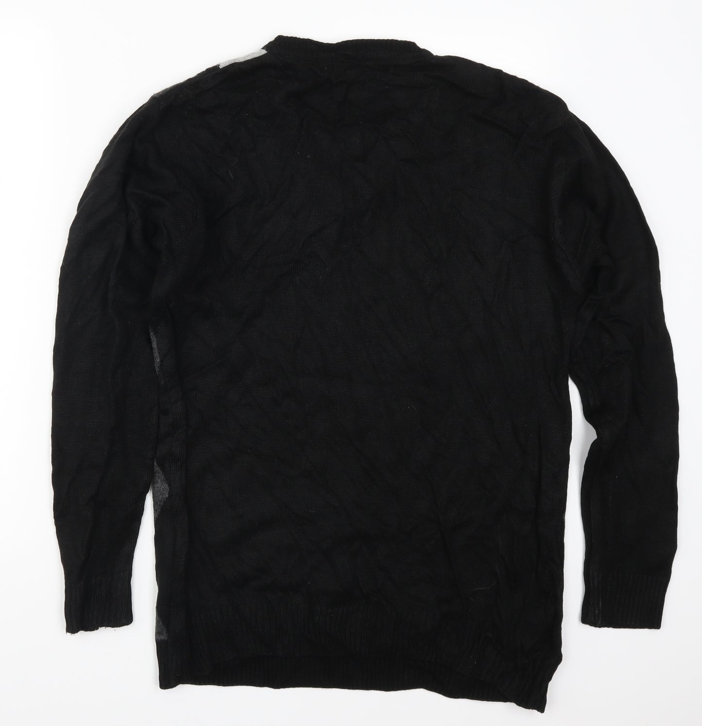 Atam Mens Black Argyle/Diamond  Pullover Jumper Size L