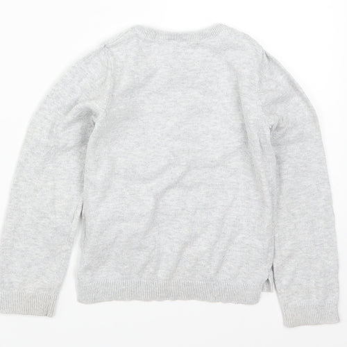 H&M Girls Grey   Pullover Jumper Size 5-6 Years  - Cute Mice