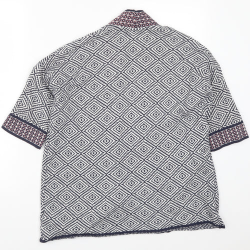 F&F Womens Blue Geometric  Cardigan Jumper Size 6