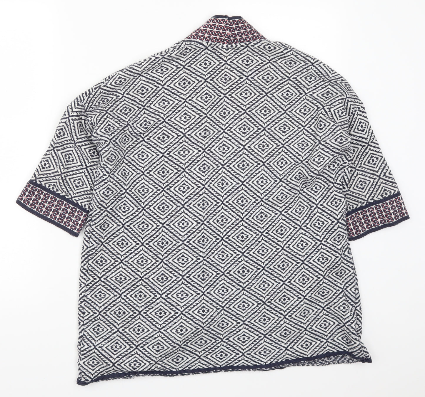 F&F Womens Blue Geometric  Cardigan Jumper Size 6