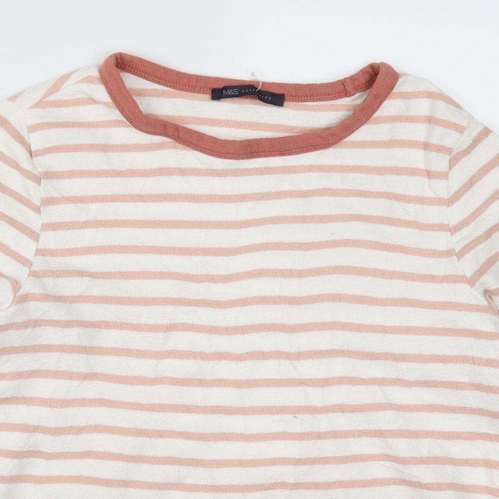 Marks and Spencer Womens Pink Striped  Pullover Jumper Size 12