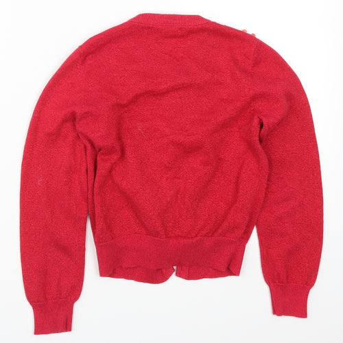 George Girls Red   Cardigan Jumper Size 7-8 Years
