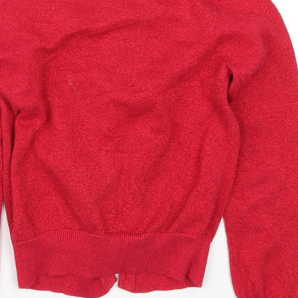 George Girls Red   Cardigan Jumper Size 7-8 Years