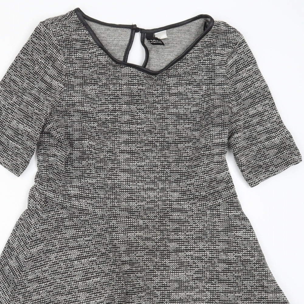 H&M Womens Grey   Skater Dress  Size 16