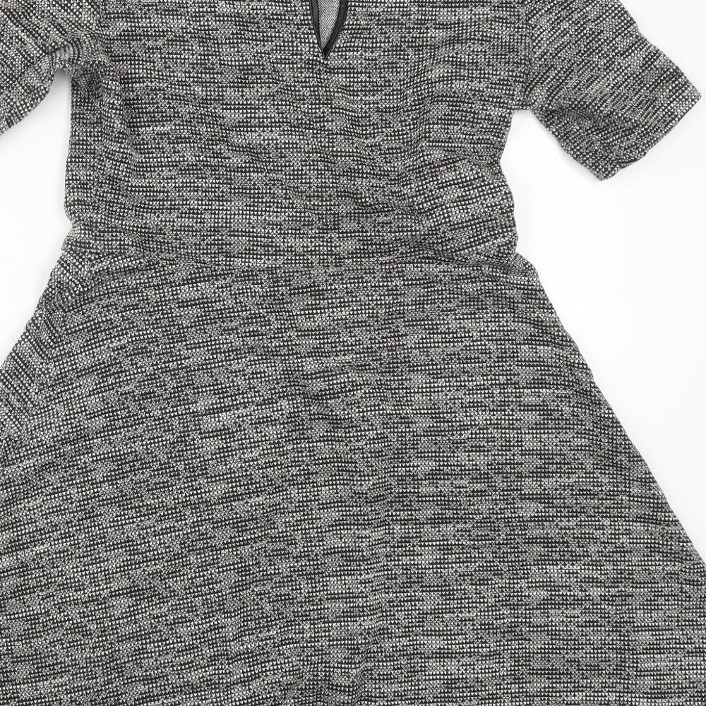 H&M Womens Grey   Skater Dress  Size 16