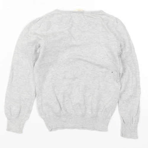 H&M Girls Grey   Pullover Jumper Size 5-6 Years