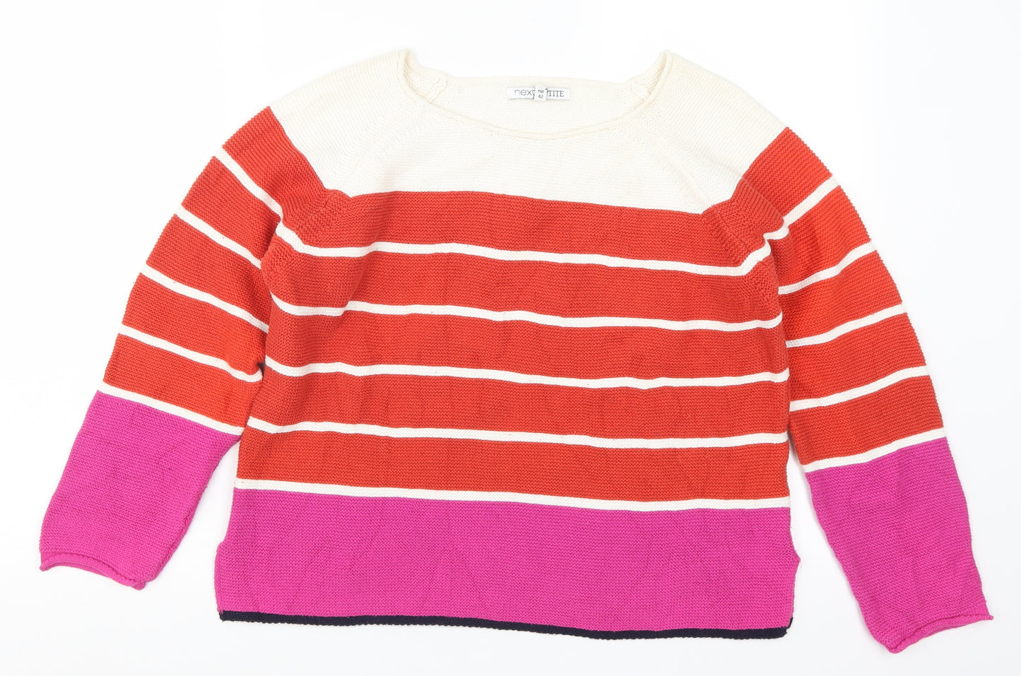 NEXT Womens Multicoloured Striped  Pullover Jumper Size 14