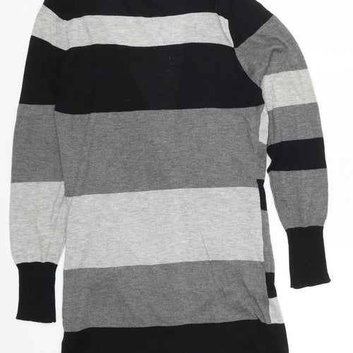 Femme Womens Grey Striped  Cardigan Jumper Size 8