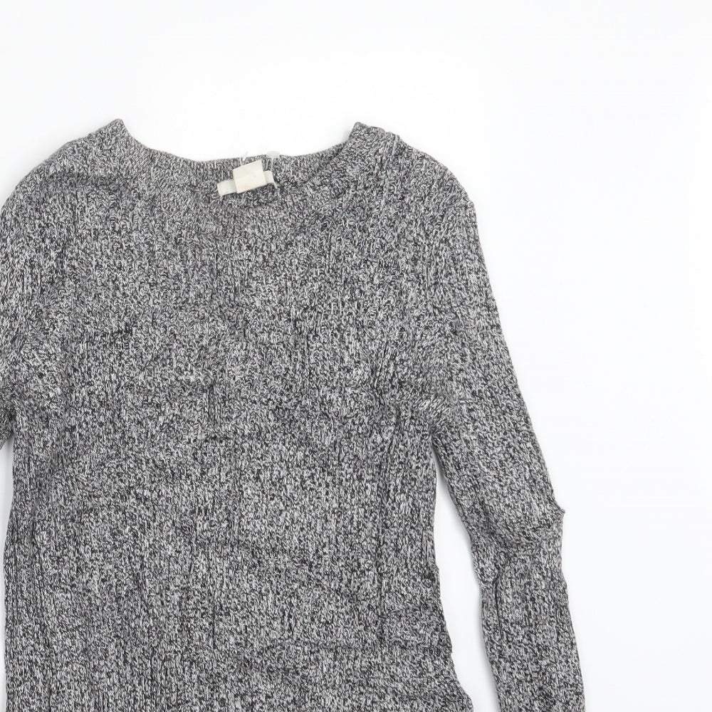 H&M Womens Grey  Knit Pullover Jumper Size XS