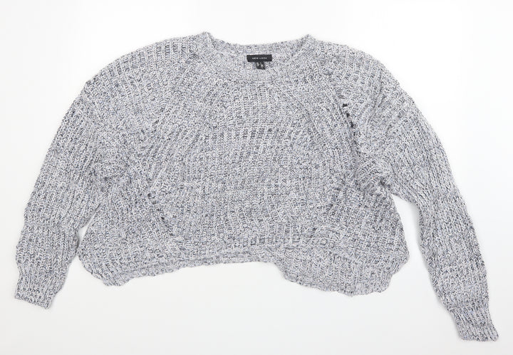 New Look Womens Blue  Knit Pullover Jumper Size L
