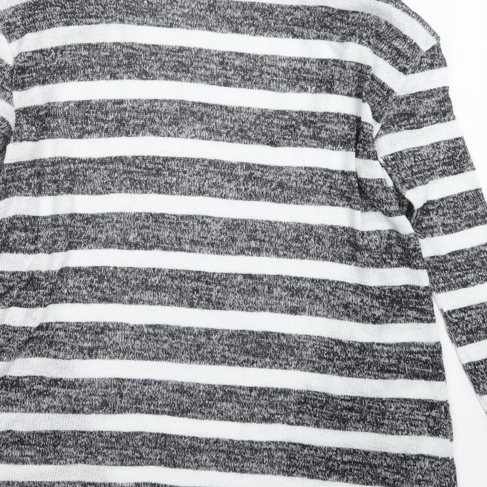 Divided by H&M Womens Black Striped  Cardigan Jumper Size XS