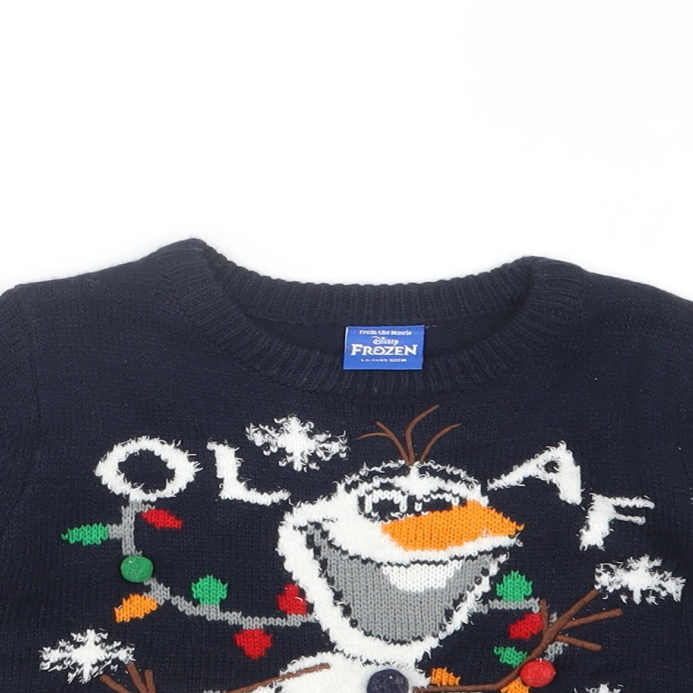Primark Girls Blue  Knit Pullover Jumper Size 18-24 Months  - Frozen