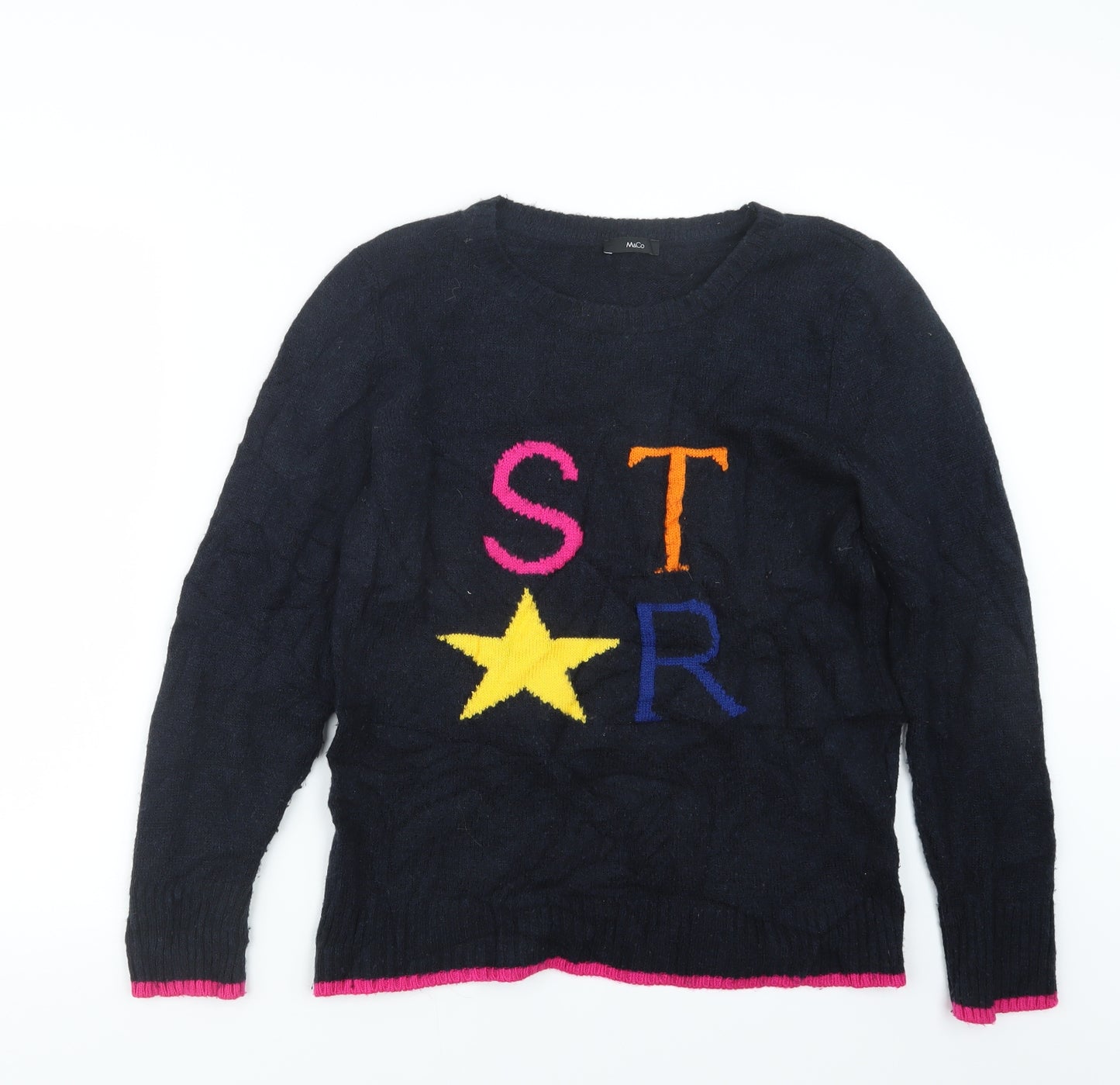 M&Co Womens Blue  Knit Pullover Jumper Size 12