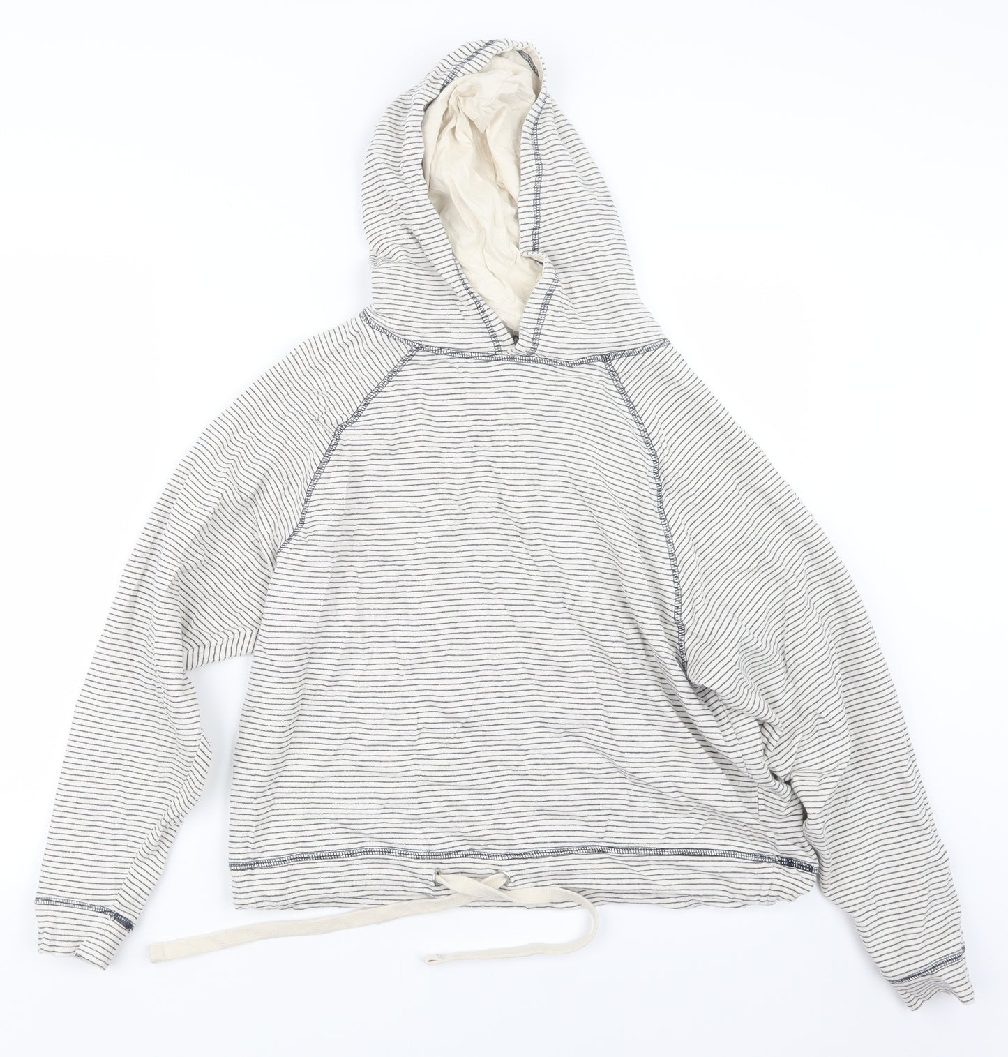 F&F Womens Blue Striped  Pullover Hoodie Size 8