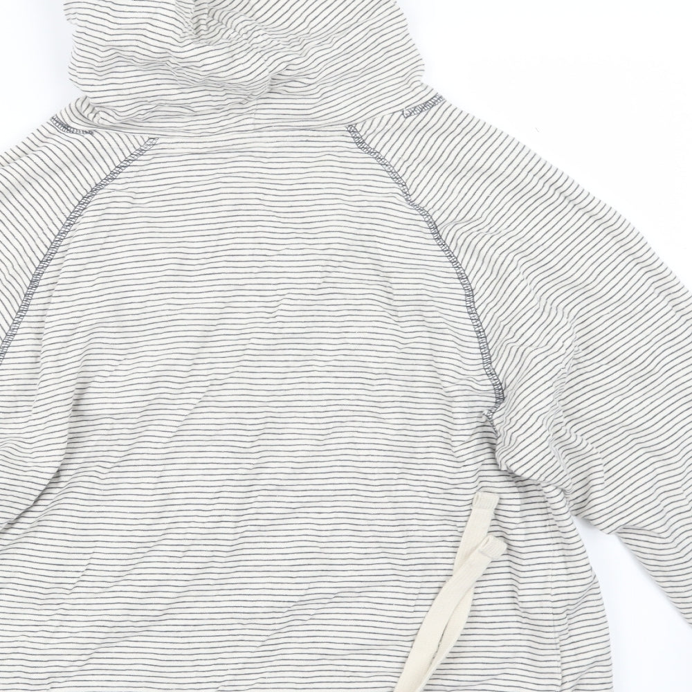 F&F Womens Blue Striped  Pullover Hoodie Size 8