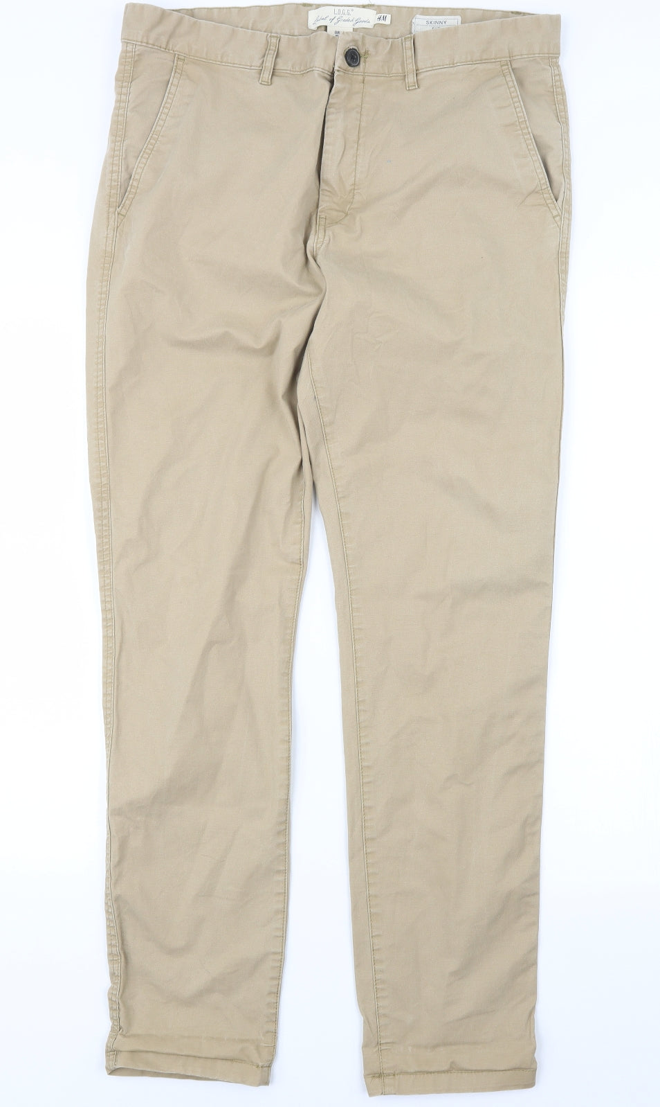 H&M Mens Beige   Chino Trousers Size 34 in L31 in