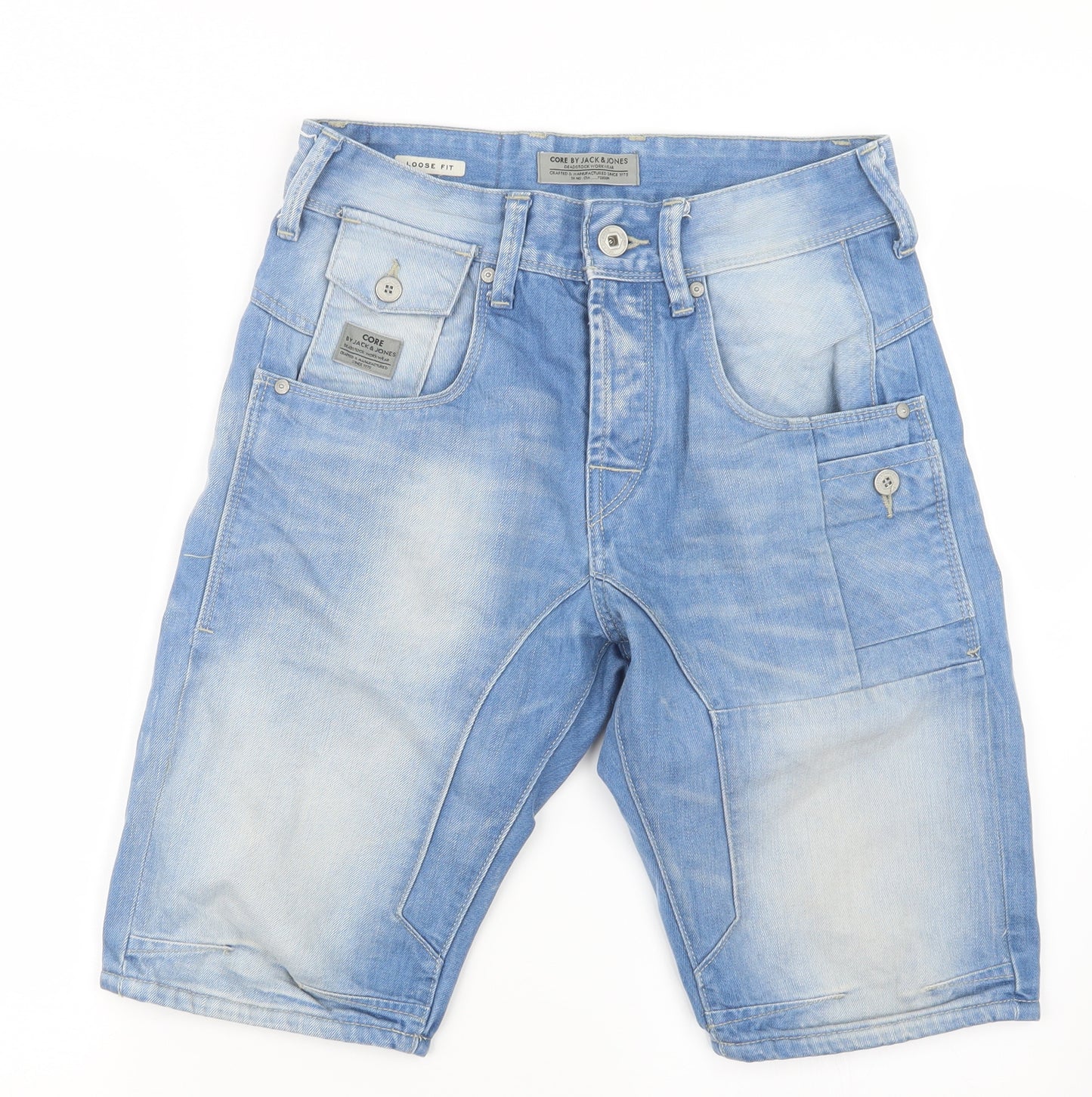 JACK & JONES Mens Blue  Denim Cargo Shorts Size 29 in
