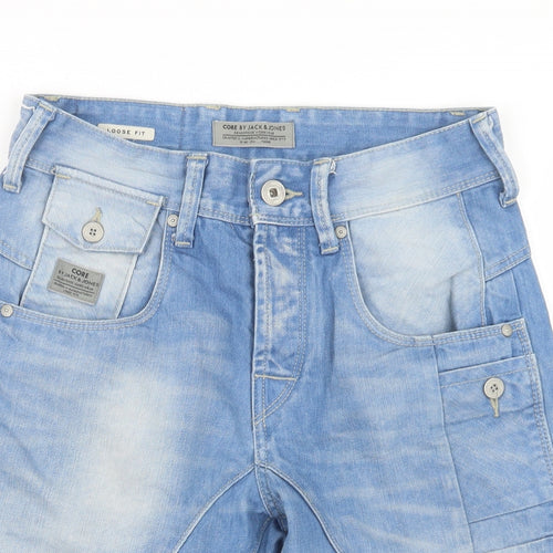 JACK & JONES Mens Blue  Denim Cargo Shorts Size 29 in