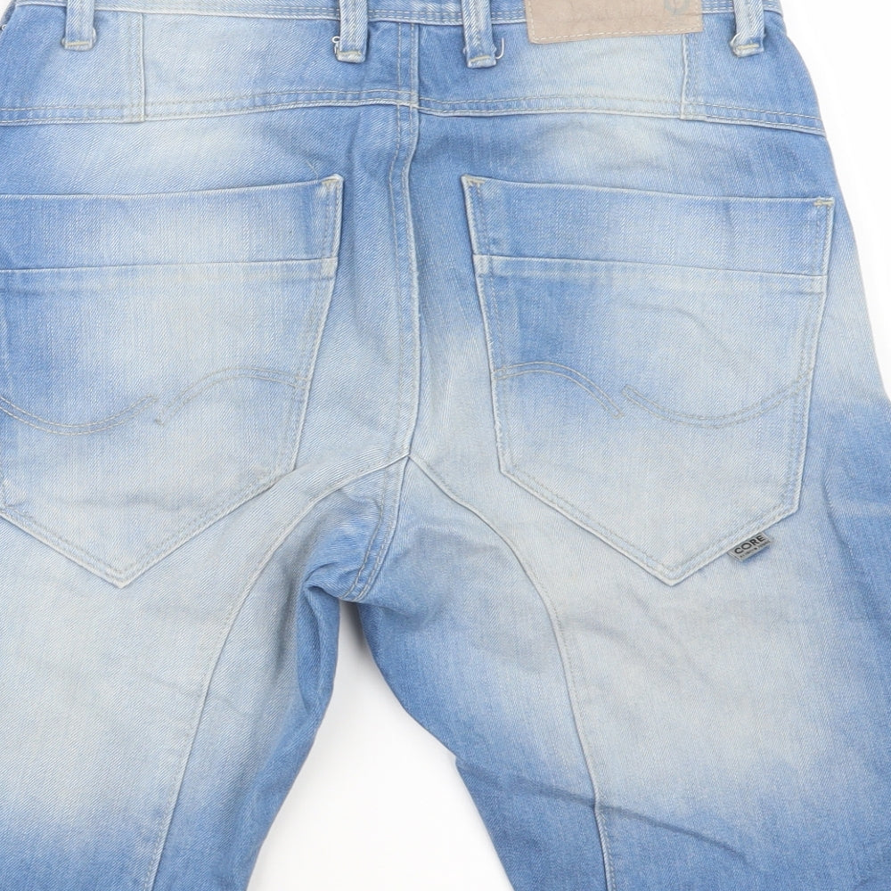 JACK & JONES Mens Blue  Denim Cargo Shorts Size 29 in