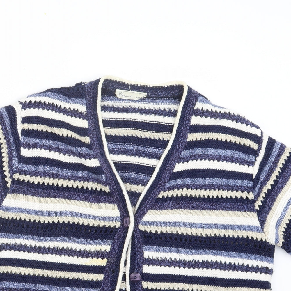 BHS Womens Blue  Knit Cardigan Jumper Size 14
