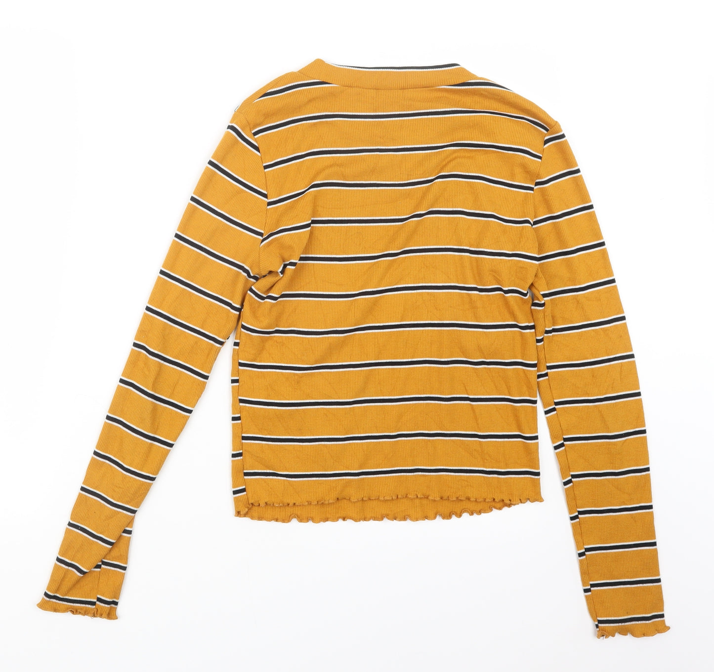 New Look Womens Yellow Striped  Pullover Jumper Size 12